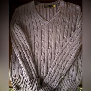 Cable Knit V-Neck Sweater